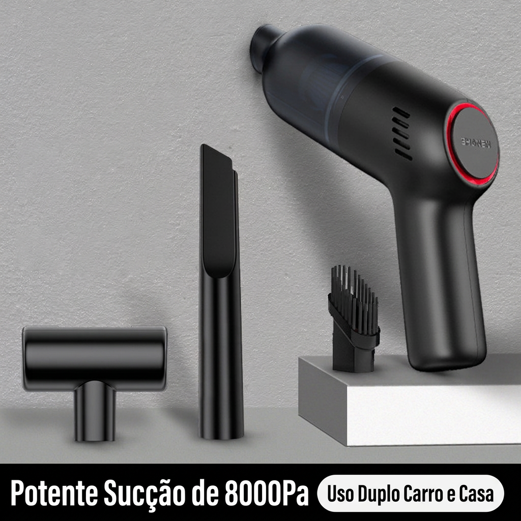 AspiraPro Portátil aspirador portátil sem fios com 8000Pa de sucção e filtro HEPA lavável